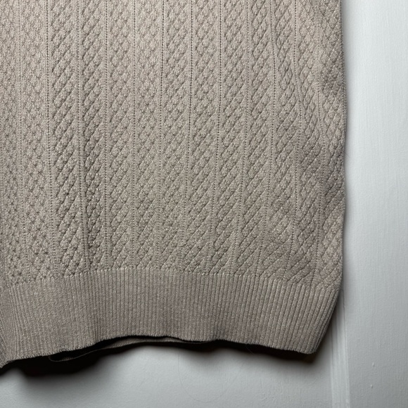 Precedent Taupe Short Sleeve Knit Polo Business Casual Large - Picture 3 of 8